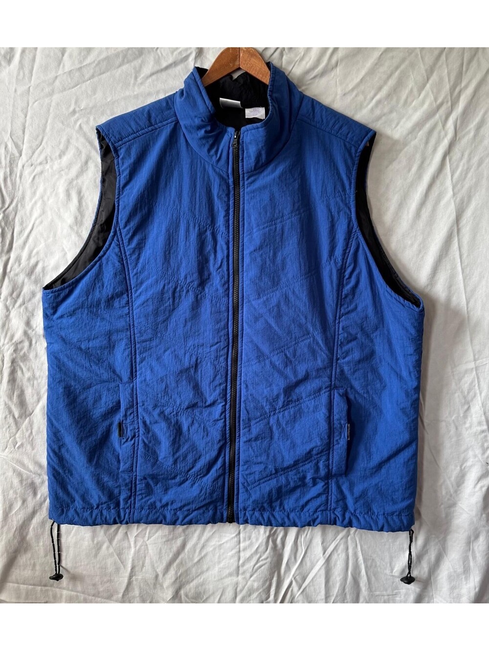Just My Size Vest Womens 18W/20W Blue Zip Fleece Pockets